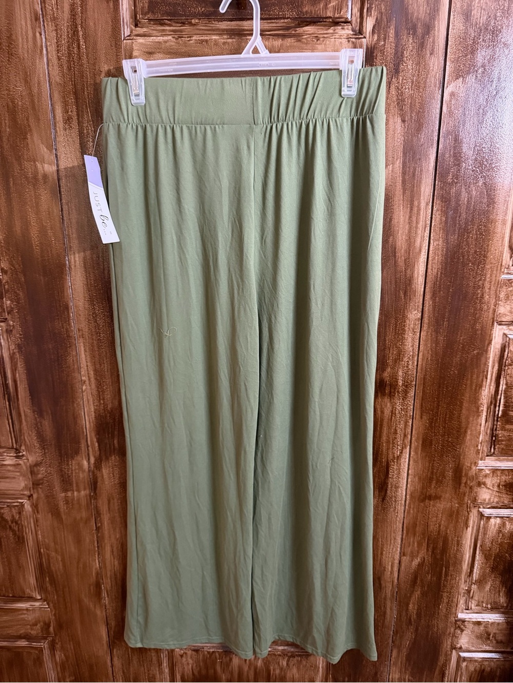 just be Olive Green Wide-Leg Pull-On Pants